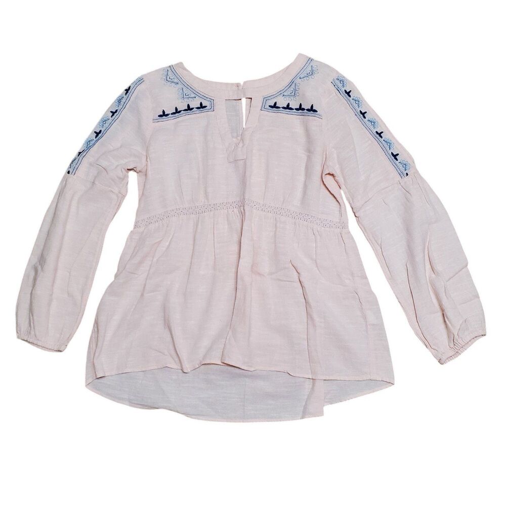 True Craft Womens Sz Medium Nashville Vibes Embroidered Lyric Pink Blouse